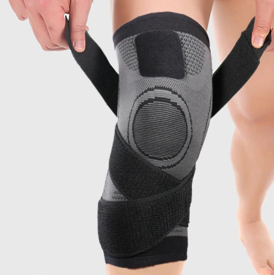 

Hot Selling 3D Weaving Compression Knee Sleeve Brace for Men & Women, Kneepad Support with Adjustable Strap for Pain Relief, Black+orange+green