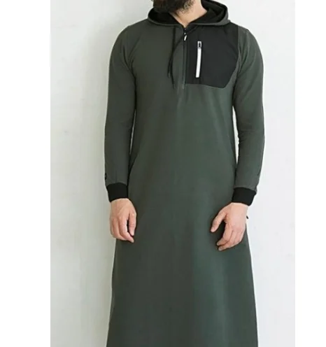 

Long Style Hoodie islamic clothing thobes Muslim Men Dress