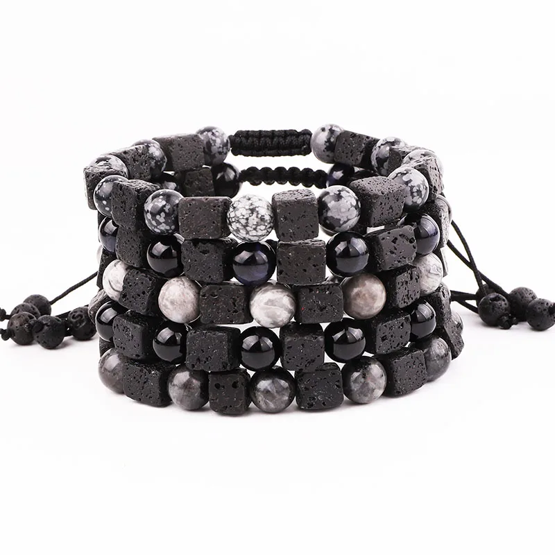 

Lava Aromatherapy Essential Oil Diffuser Beads Bracelet Volcanic Stone Vintage Friendship Macrame Men Women Bracelets