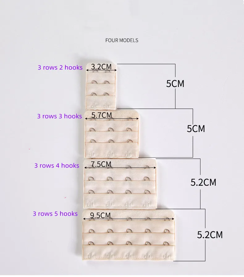 

Bra Strap Extender MULTIPLE ROW HOOK Elastic Adjustable Bra Strap Extension