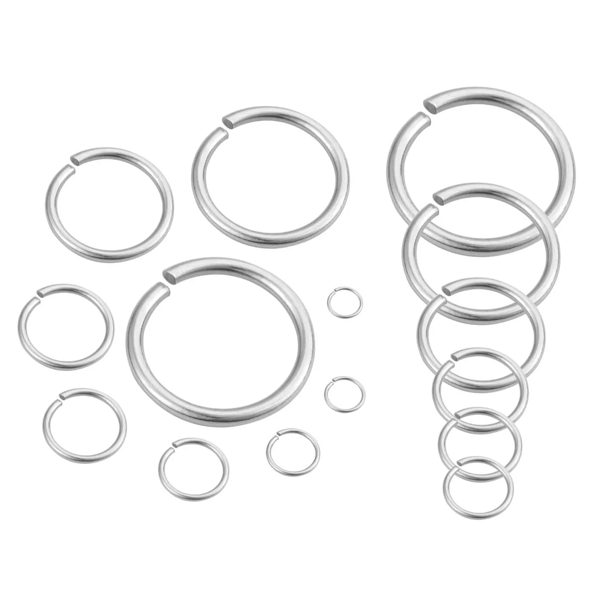 

DIY Jewelry Findings Factory Wholesale Stainless Steel DIY Necklace Chains Bracelet Jewelry Used Jump Ring with Different Sizes, Silver