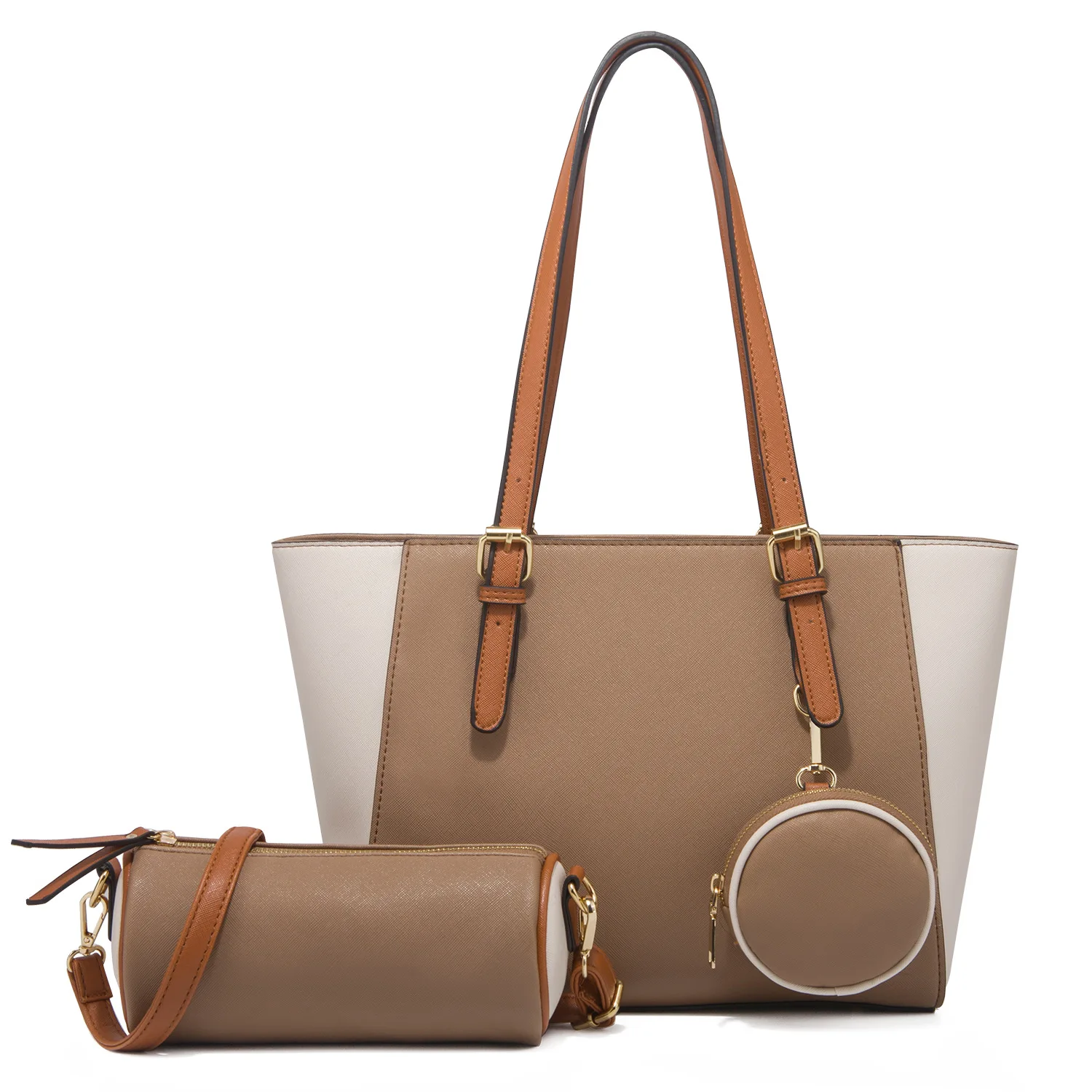 

New arrival Fashion PU leather purses and handbags Tote bag set 3 pieces Large capacity shopping bags for ladies hand bags, Color1/2/3/4