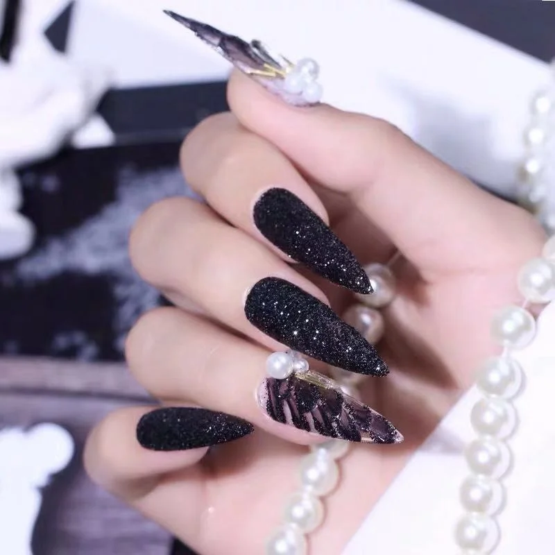 

Crystal Shining Black Sand Art Nail Powder