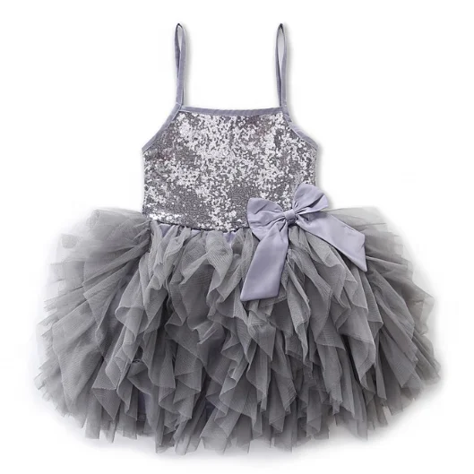 

Hot Sale Baby Girls Glittering Bowknot Ruffles Princess Tutu Dress