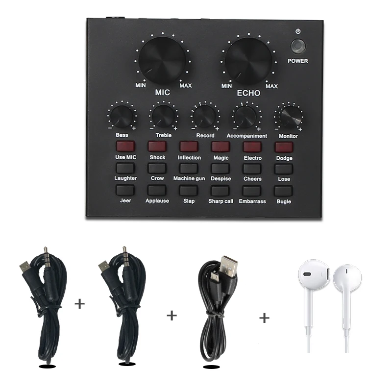 

USB V8 Plus Sound Card External Smart Professional Connect Phone And Tablet sound card