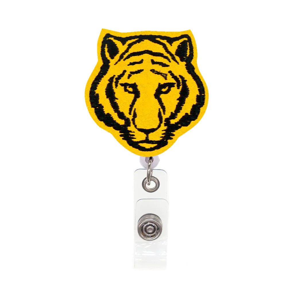 

Free Shipping Felt Animal Tiger Retractable Badge Reel