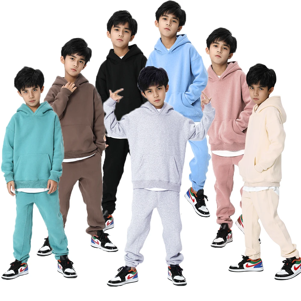 

Wholesale Kids Tales Clothing Cotton Fabric Tracksuits Children Plain Hoodies Winter Kids Sweatshirts, As picture