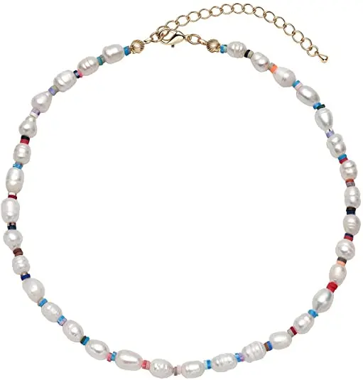 

Irregular Pearls Colorful Beaded Cute Y2k Necklace Pearls Necklace for Women Girls, Picture shows