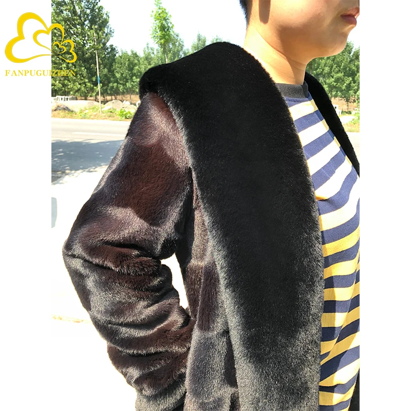 

Autumn Winter Women Warm Soft Fur Jacket Female Plush Overcoat Casual Outerwear Elegant Faux Fur Coat, Black