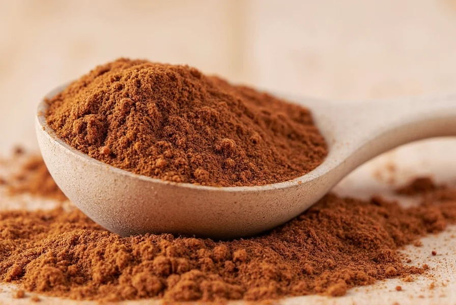 Whole allspice berries next to freshly ground powder