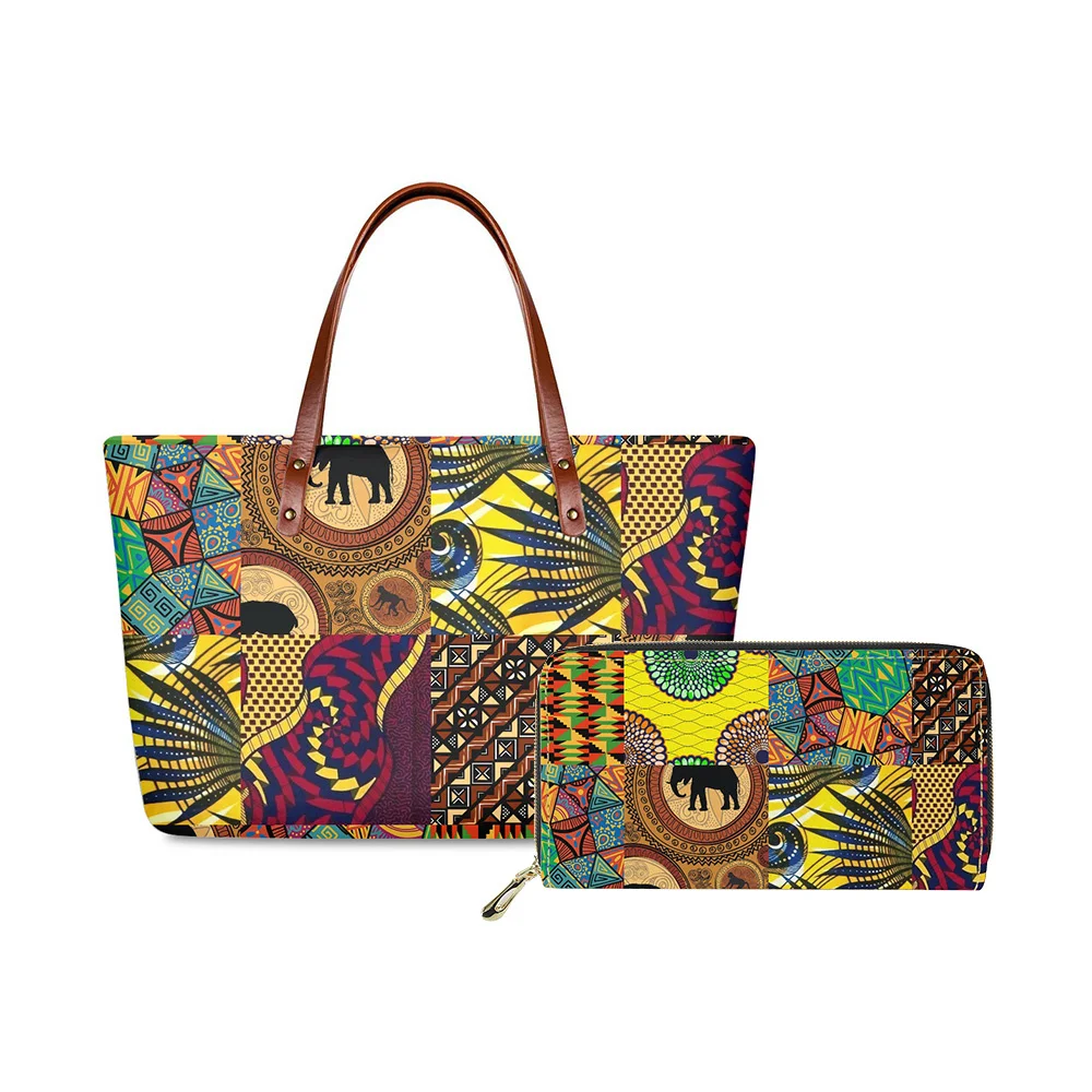 

African Print Custom Handbag Wholesale Designer tote bag Purses Set And Ladies Handbags women Fashion Handbags 2022, Colorful