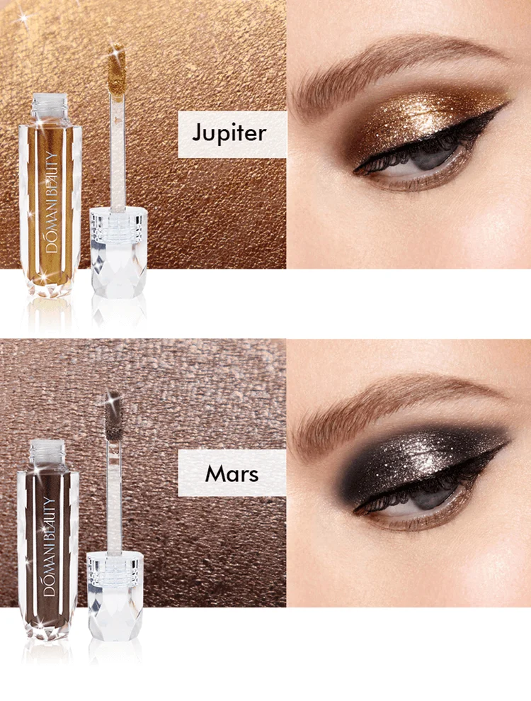 Domani Beauty Waterproof Shimmer Wholesale Custom Glazed Glitter Makeup Brush Private Label Single Liquid Eye Shadow Eyeshadow