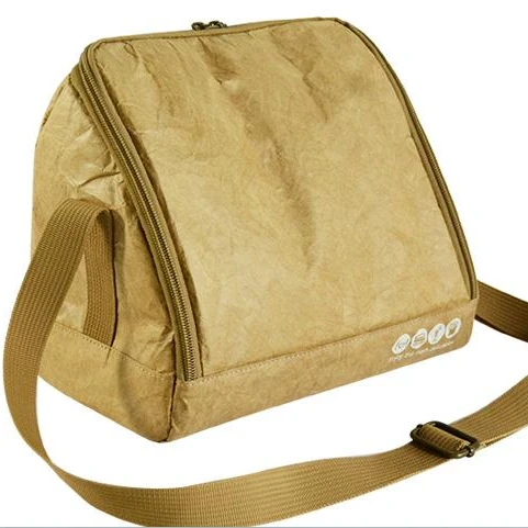 

brown TYVEK paper lunch shoulder bag insulated, Custom made