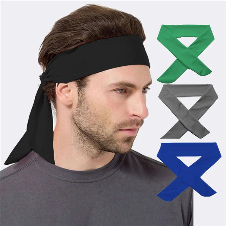 

100% Polyester Moisture Wicking Custom Printed Ninja Sport Tie Back Headbands tie back headband for Sport, As picture