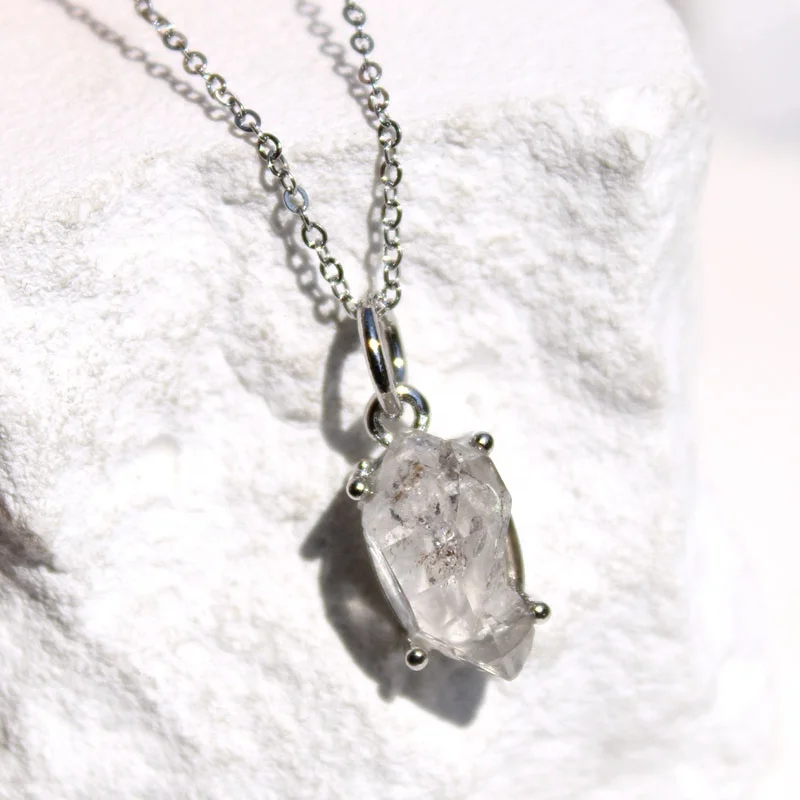 

Wholesale Natural Herkimer Diamond Quartz Crystal Double Terminated Mini Rough Pendant