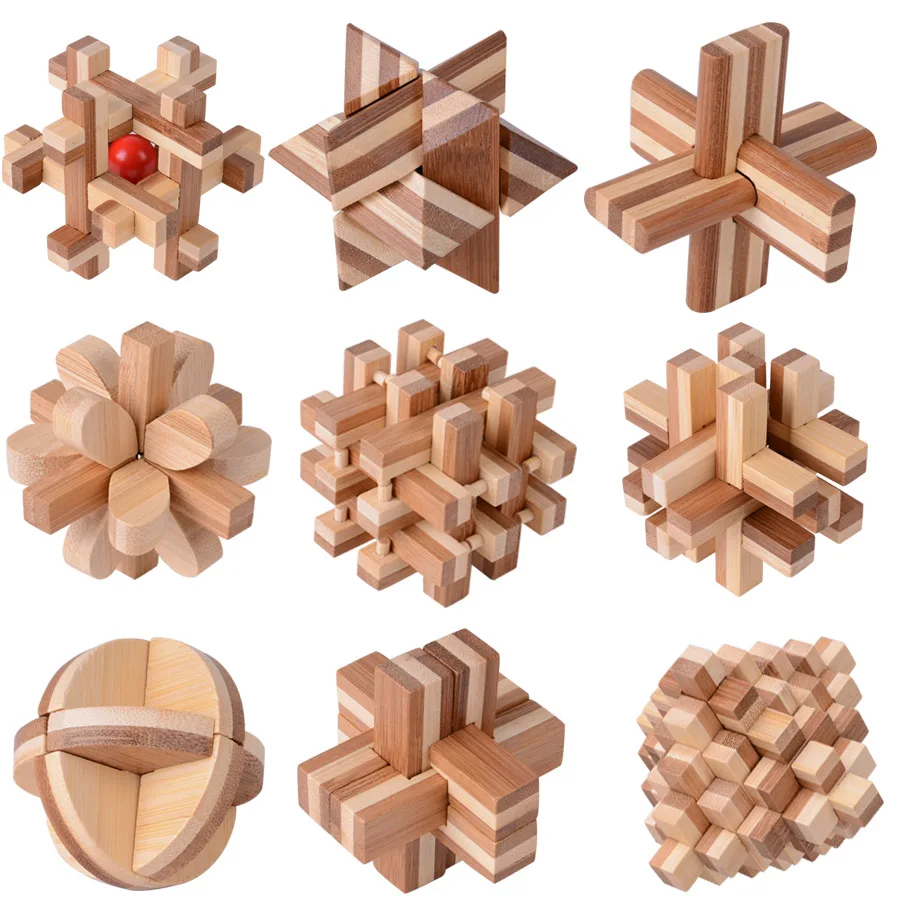 3D Puzzles Holzwürfel Puzzle Denksportaufgaben China   Luban Puzzle 