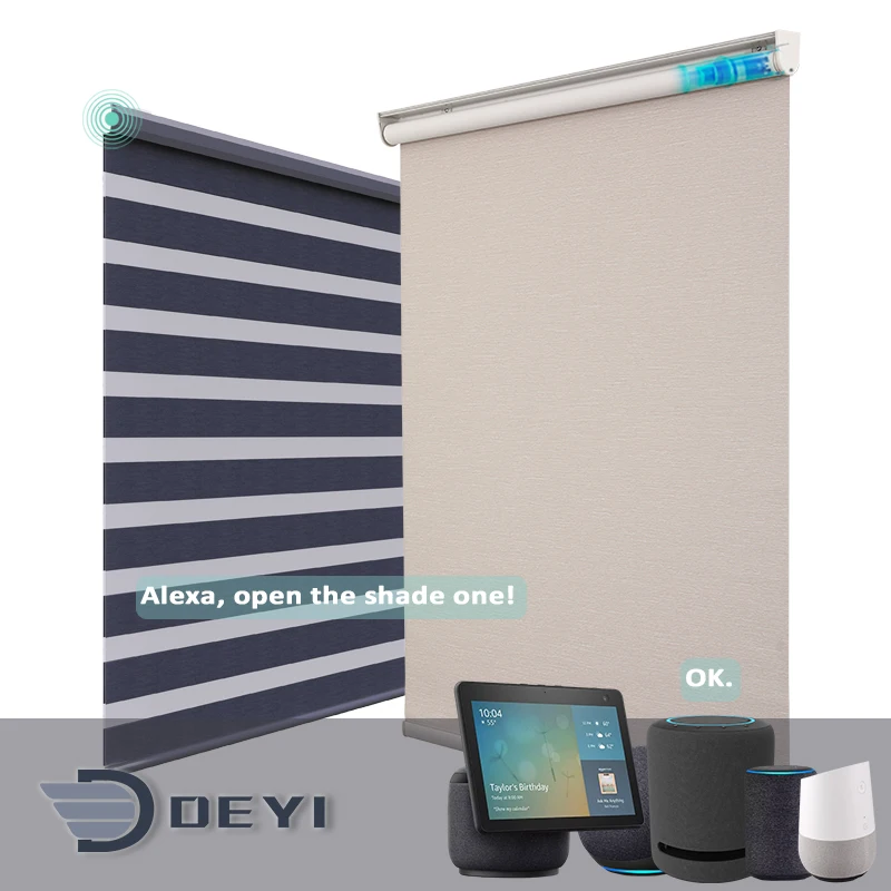 

Deyi Smart 100% blackout roller blinds wifi control Window Shades, Customized color