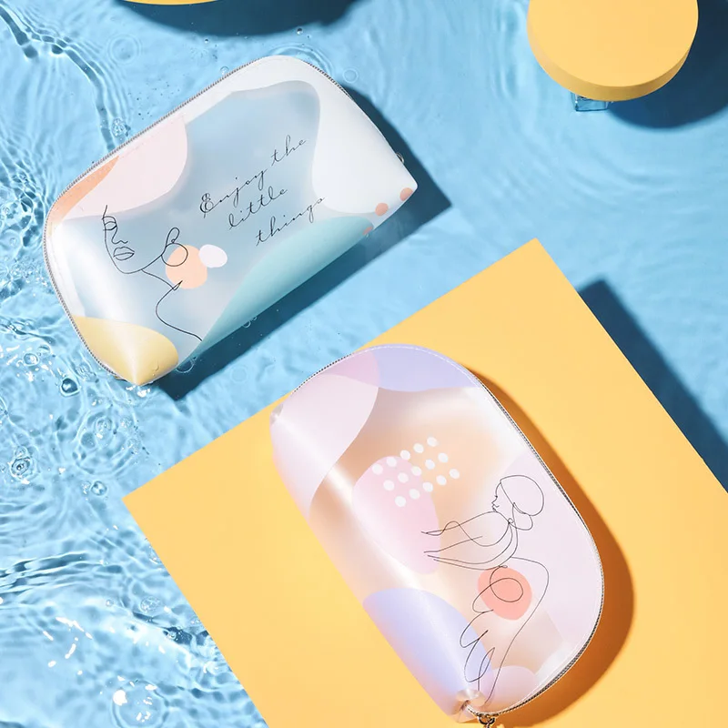 

The new PVC Morandi series transparent makeup bag Portable travel toiletry bag TPU waterproof cosmetic bags