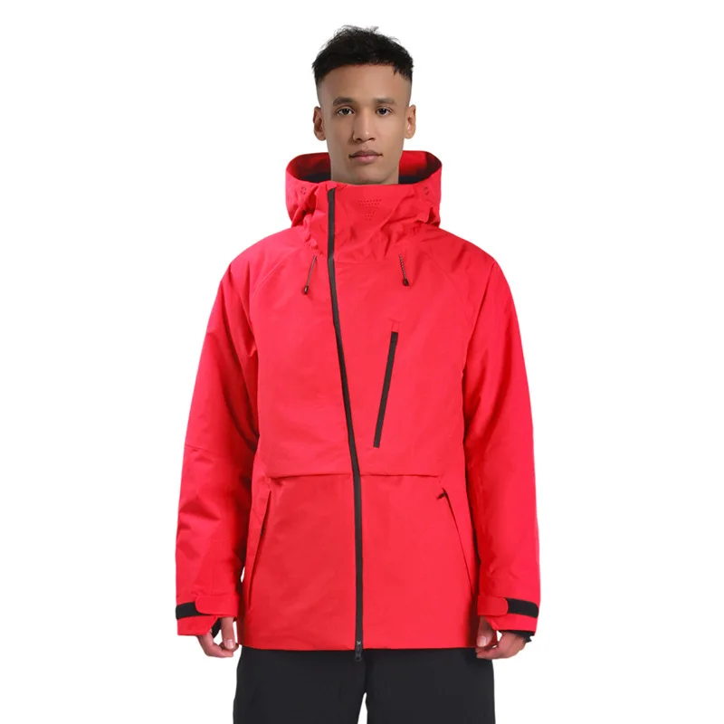 Women's Winter Outdoor Skiing Jacket Waterproof Windproof Hooded Zipper Ski Coat Breathable Solid Polyester Sports Outerwear