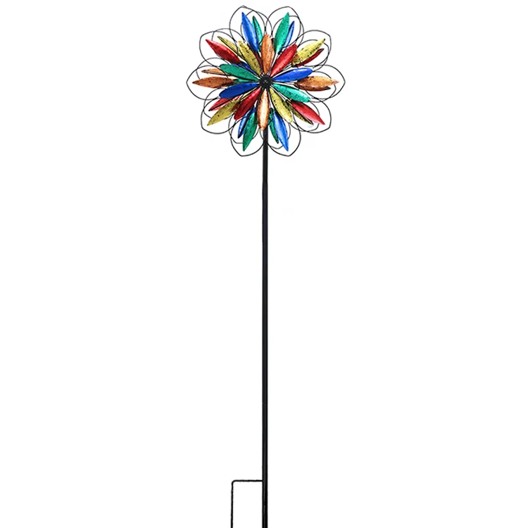 

Hot Selling Colorful Rotator Wind Spinner Ornamental Yard Art Windmill Metal Garden Wind Spinner, Customized color