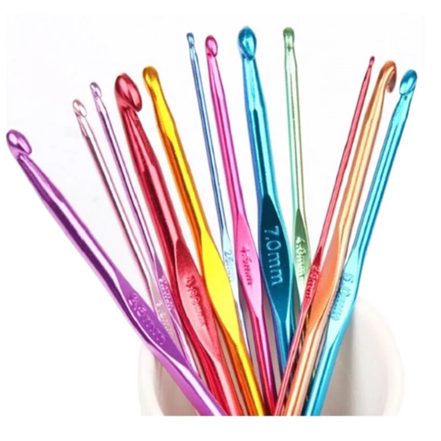 

wholesale ergonomic crochet hook aluminum crochet hook set for hand knitting yarn