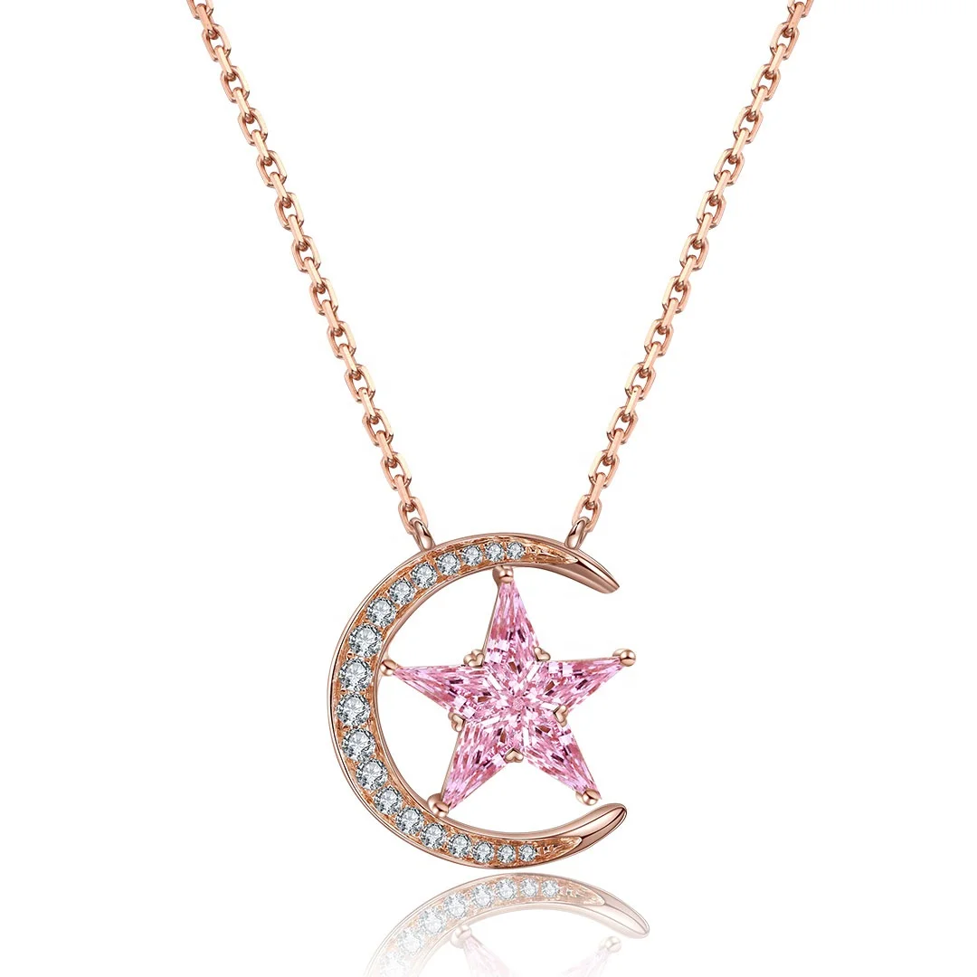 

Excellent setting STAR shape Natural Color Sapphire Gemstone Jewelry Necklace Pendant in 18k gold, Blue, green, purple, pink, red, orange, white or mixed colors