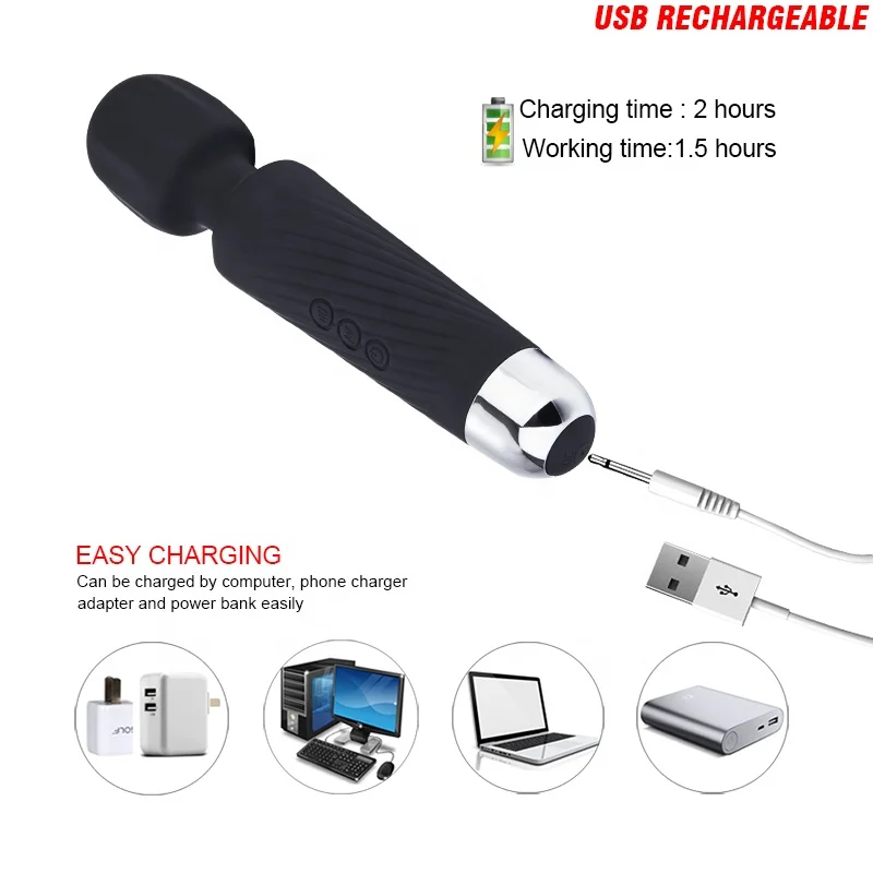 
purple color cordless rechargeable av magic vibrating massager 