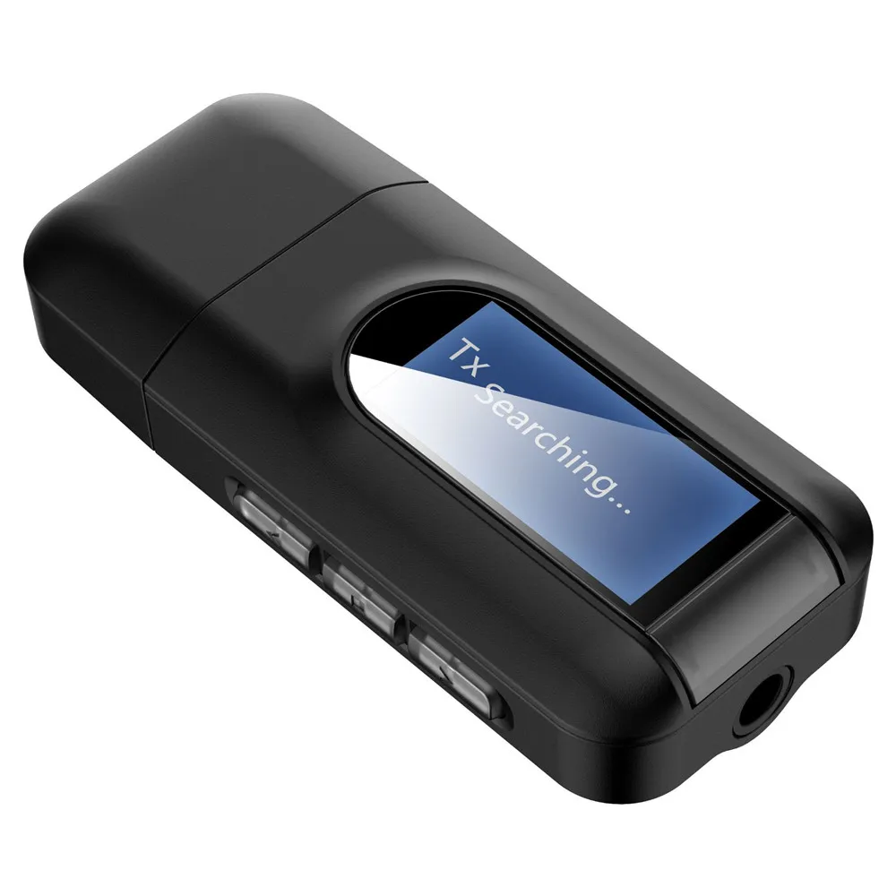 
3 in 1 LCD Display USB Dongle Bluetooth 5.0 Audio Transmitter Receiver 3.5mm Aux Stereo Wireless Bluetooth Adapter for TV Car 