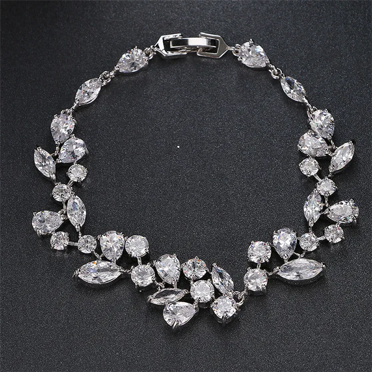 

Fashion design trendy bracelet platinum zircon jewelry women's bracelet gift