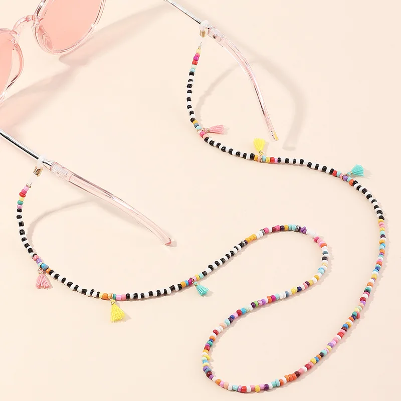 

YJL73 Masklanyard Summer Small Tassel Beaded Chain Sunglasses Chain Masklanyard