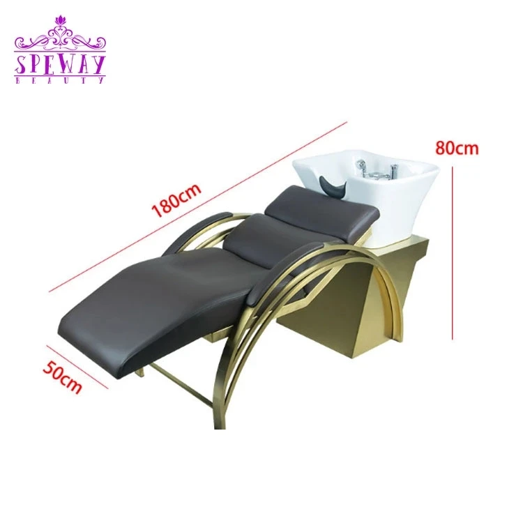 2021 Speway Simple Golden Hair Washing Chairs Black Shampoo Chairs With White Basin Buy Simple