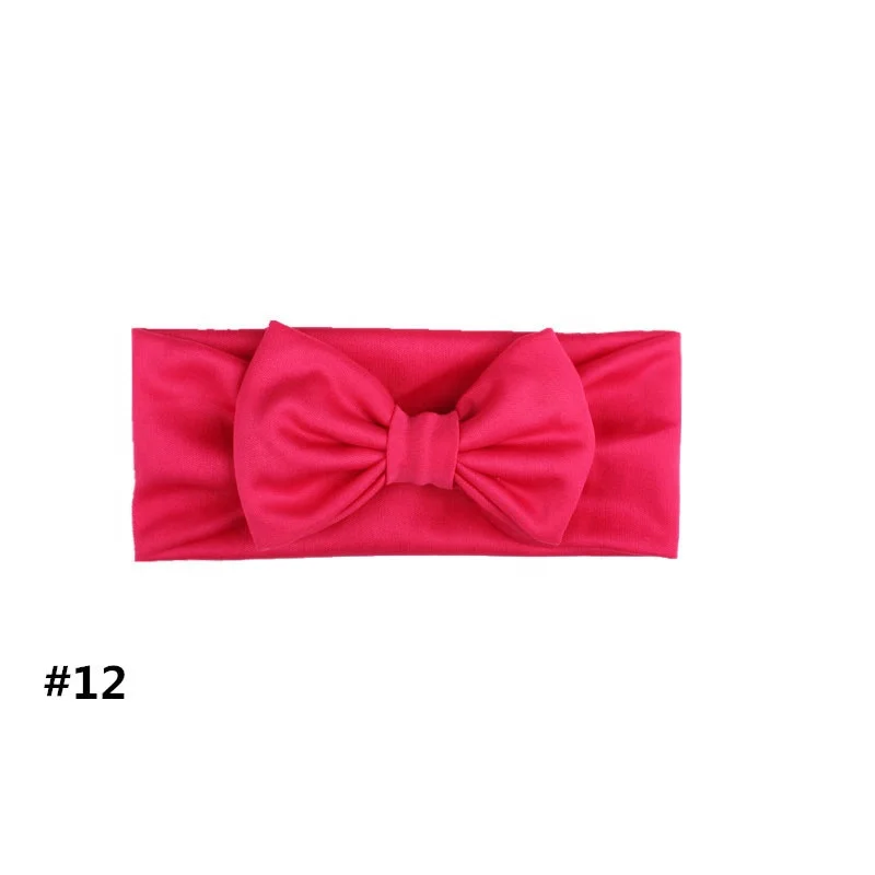 

Fashion 12 colors Elastic Hair Band Baby girls Bow hair band children kids solid Cotton turban Head Wrap Hair Accessories, Red,white,dark green,etc