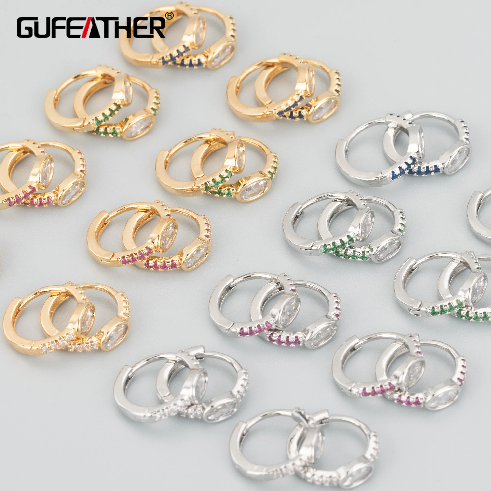 

MB43 jewelry accessoriesnickel free18k gold rhodium platedcopperzirconhooksstud earrings6pcs/lot