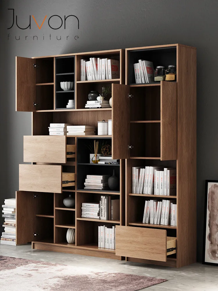 
wooden modern living room home office bookcase 