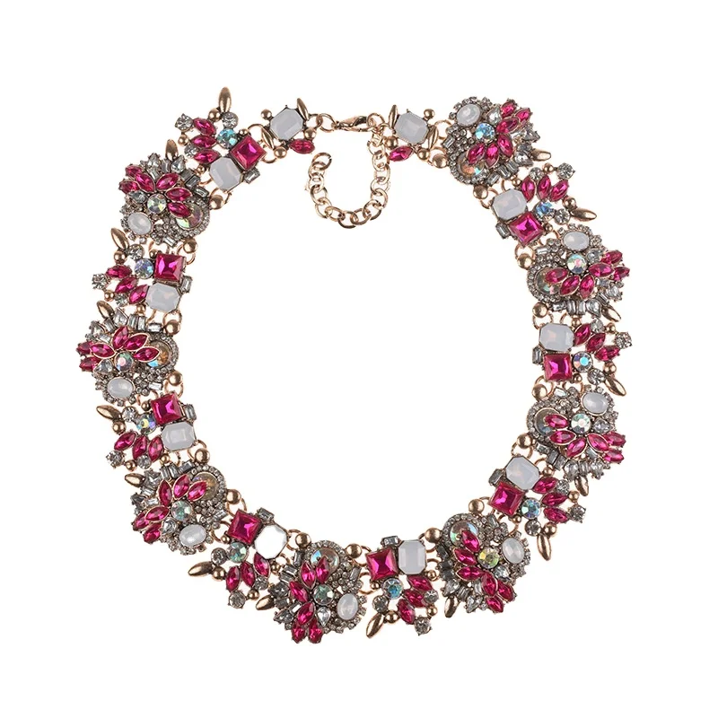 

Fashion Crystal gem necklace for Women hot sale on Amazon European and American Fashion women's jewelry