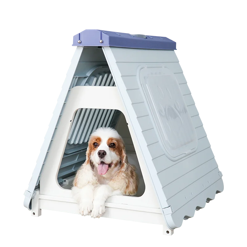 

Wholesale Luxury Design Outdoor Usage Small Size Removable Rainproof Plastic Dog House With Window, Blue,pink