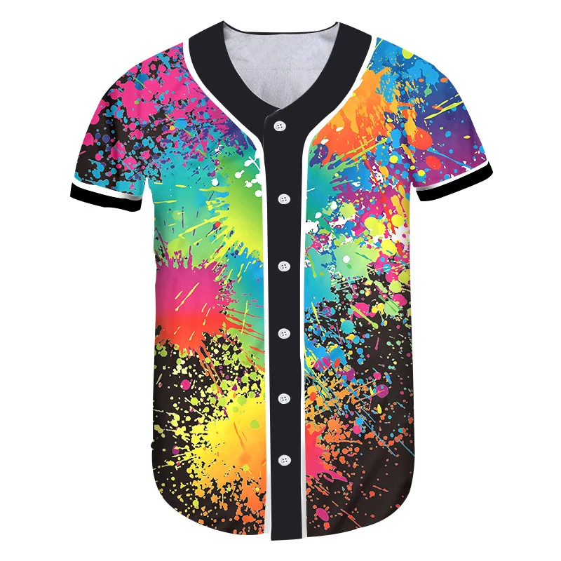 

MOQ 1pc Custom Printing 3D Print Baseball T Shirts Mens Sublimation Streetwear Hip Hop Baseball jersey