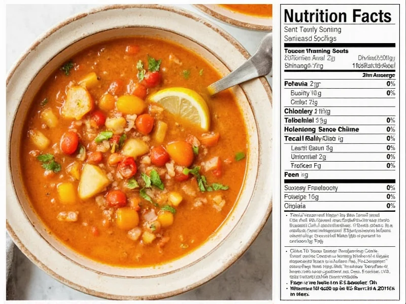 nutrition facts of vegetable soup