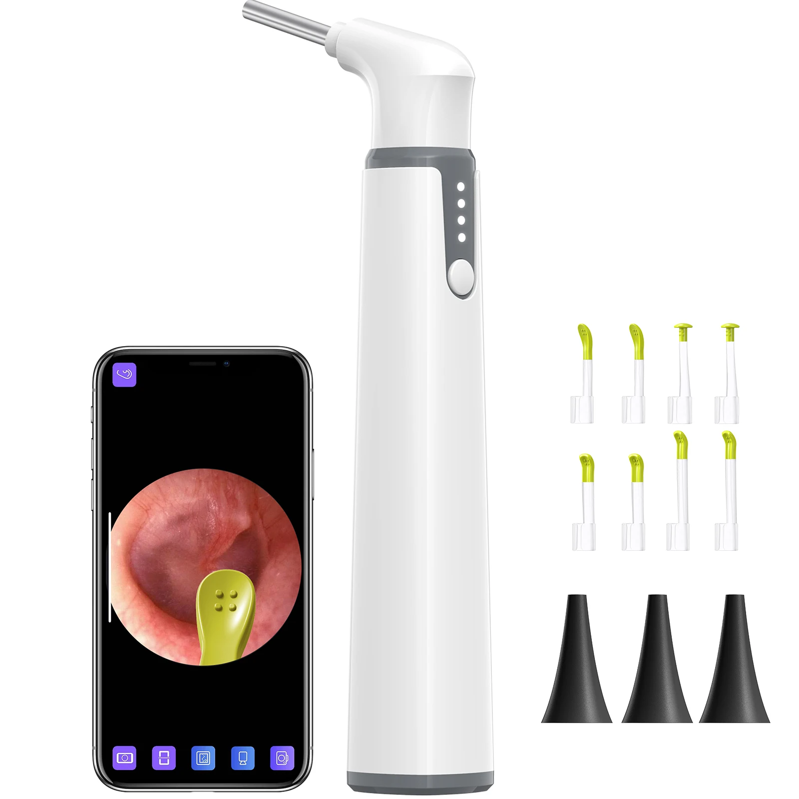 

1080P Wireless ear clean otoscope exam otoscope with earwax removal tool, White