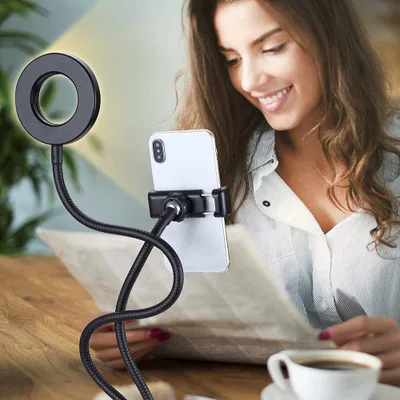 

Upgraded LED Ring Light with Wireless Remote Selfie Ring Light Cell Phone Holder Stand for Live Stream/Makeup/Tik Tok