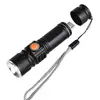 Aluminum Portable XPE 3W LED Mini Size 18650 Battery Built in Pocket Rechargeable USB Flashlight