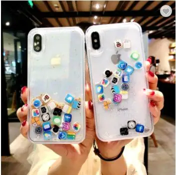 

Free Shipping Bling Liquid Sand Shockproof Mobile Cover Phone Case For iPhone Amazon Top Seller