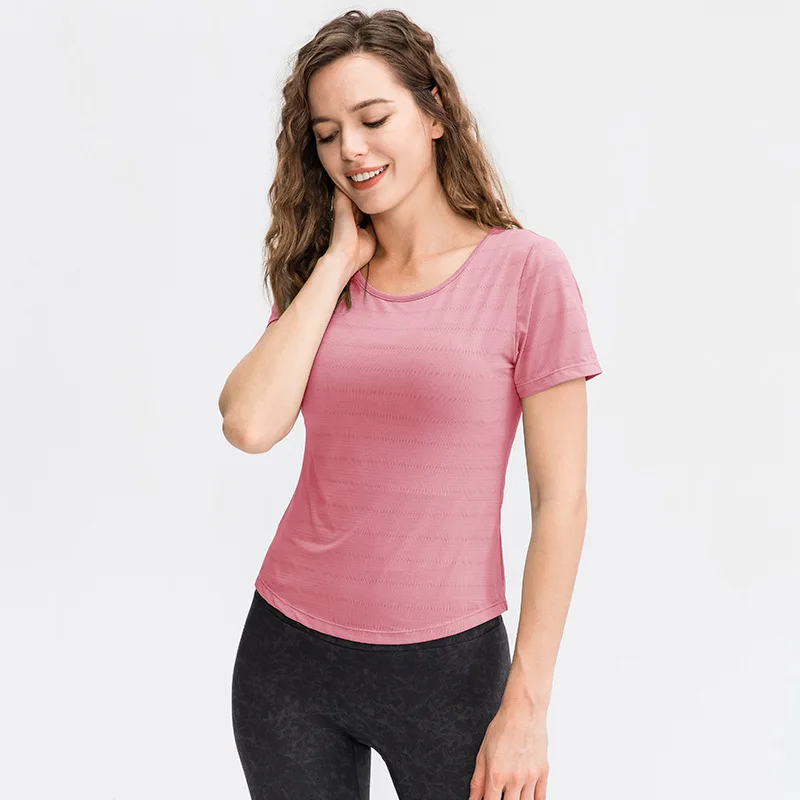 

Newly Released womens crop top fitness tshirt With High-End Quality Sports Top Women Short-sleeved