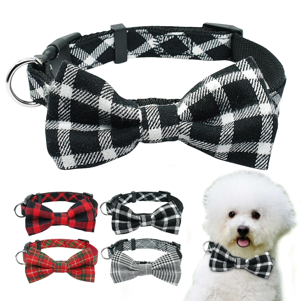 

Bownot Plaid Cat Dog Collars Breakaway Small Dog Collar for Small Dog Puppy Kitten Pets Chihuahua Toy Poodle, Red/black