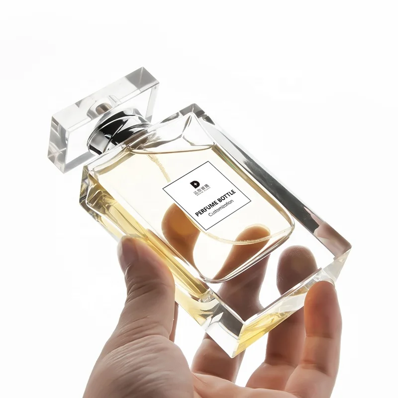

Clear Perfume Bottle Rectangular Glass Bottle for Perfume Fragrance Air Fresher Florida Water Floral Eau De Toilette 75ml