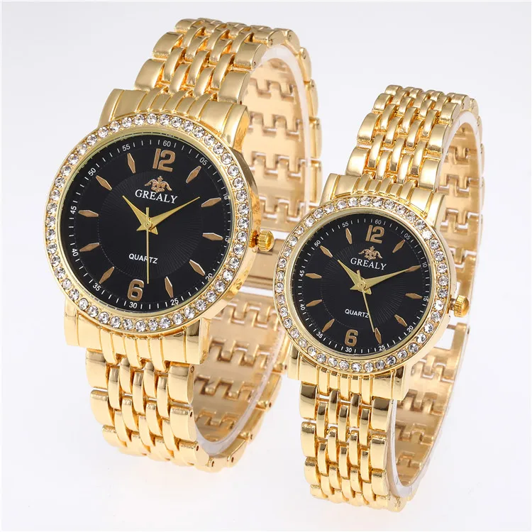 

China factory wholesale good quality gold couple watch custom design wrist watch glass, Picture shows