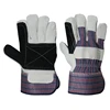 Rubberized cuff reinforced leather gloves wear resistant for general work