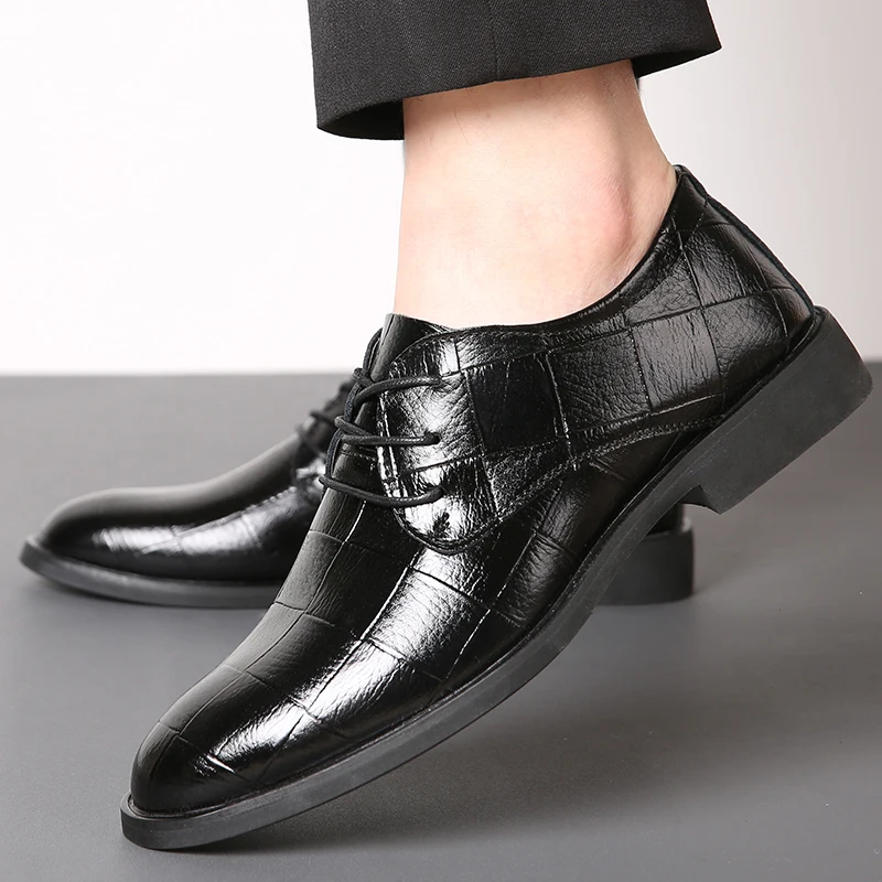 

Luxury 1 pair platform business leather causal shoes mens, italian leather western dress shoes for men 2019