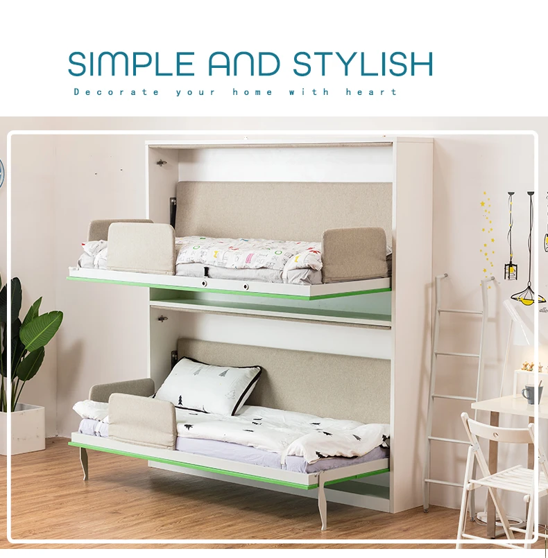 Single Saving Pull Down Space Foldable Bed Wall Bunk Beds Modern