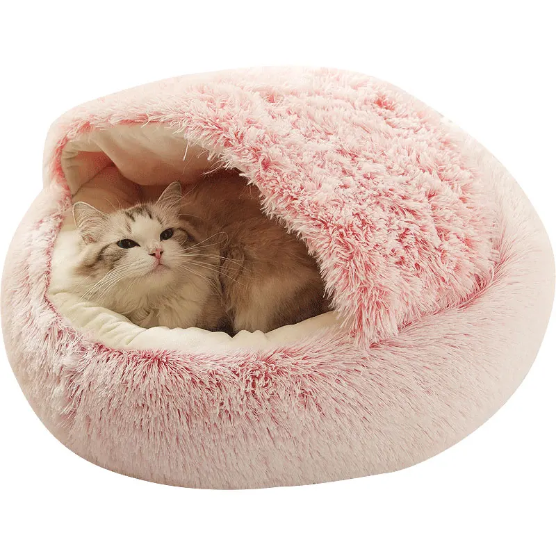 

Kimpets Pet Beds Shell Shaped Lovely Cat Nest Flush Anti-slip Bottom Kennel Indoor, Gray/pink/green/light brown